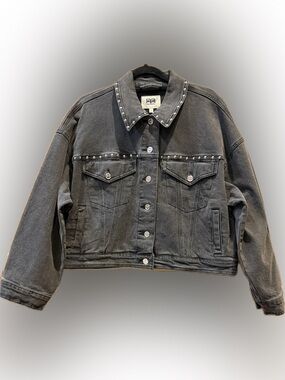 Robert Rodriguez Studded Black Denim Jacket Rhinestone Trucker Western, size M